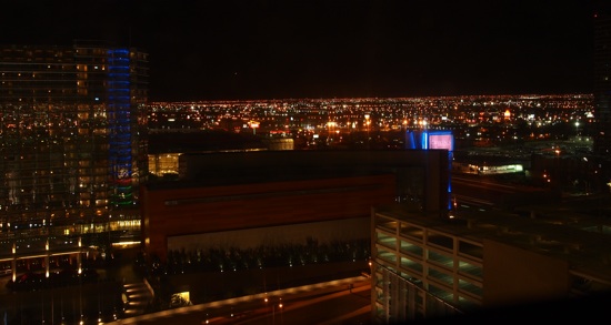 The view from our room at the Vdara Hotel